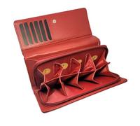 Frédéric Johns - Porte Monnaie trieur + Compartiment Billets - 8 Compartiments séparés - Euro - Porte Monnaie Femme ou Homme - Qualité supérieur - idée Cadeau (Rouge XL)