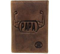 Frédéric Johns® - Porte Papier Voiture en Cuir - Format 4 Volets - étui Carte Grise, permis, Carte d'identité (brun)