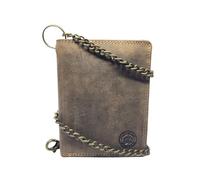 Frédéric&Johns ® - Portefeuille Biker Chaine Motard en Cuir Véritable (Marron) (Marron 3)