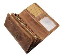 Frédéric Johns - Portefeuille Femme Cuir - Porte Monnaie Femme en Cuir - Portefeuille en Cuir véritable - Portefeuille Femme - Look Vintage - modèle Angel (Camel 2)