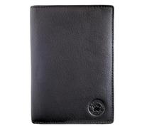 Frédéric Johns Portefeuille Homme Cuir Véritable - Protection RFID - Grand Format - Élégant & Durable - Idée Cadeau (Noir)