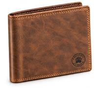 Frédéric&Johns® Portefeuille Homme Cuir Vintage RFID - Portefeuille Fin et Compact, Anti Piratage Carte, Léger et Pratique, Idéal Poche Jean, Cuir Véritable (Brun)