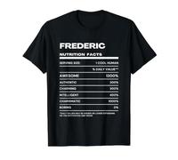 Frederic Valeur Nutritive Nom Drôle T-Shirt Graphique avec Valeur, Homme, Noir, XL