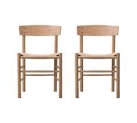 Fredericia Furniture Chaise J39. Chêne clair huilé-vannerie naturelle. lot de 2