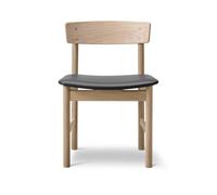 Fredericia Furniture Chaise Mogensen 3236 Chêne savonné-cuir noir omni 301