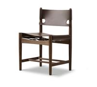 Fredericia Furniture Chaise The Spanish Dining Chair Cuir brun foncé-chêne fumé