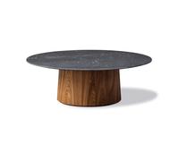 Fredericia Furniture Table basse Niveau Ø110cm Black Marquina-ash brown stained