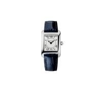 Frederique Constant Montre à Quartz Suisse Classique Carrée en Acier Inoxydable argenté avec Bracelet en Cuir Bleu, Style : FC-200MC26