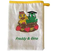 Freds Swim Academy 20111 Gant de toilette en velours doux avec motif Fred & Gina Env. 16 x 20 cm, blanc.