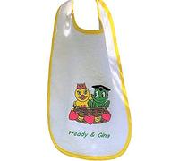 Freds Swim Academy 20311 Bavoir en velours doux Motif Fred & Gina Env. 27 x 44 cm, blanc