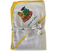 Freds Swim Academy 20511 Serviette à capuche en velours doux avec motif Fred & Gina Blanc Env. 70 x 70 cm, blanc.
