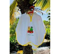 Freds Swim Academy 20711 Poncho en velours doux avec motif Fred & Gina Blanc env. 60 x 55 cm