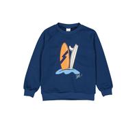 Fred's World by GREEN COTTON Sweat bleu clair / bleu foncé / orange / blanc, Taille 122