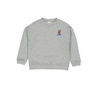 Fred's World by GREEN COTTON Sweat bleu foncé / gris chiné / orange, Taille 134