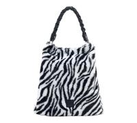 FREDsBRUDER Cuir sac à épaule bandoulière Furry Friend Hobo Bag Zebra noir blanc
