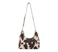 FREDsBRUDER Cuir sac à épaule bandoulière Velvet Wild Midi Hobo Cow Pattern brun
