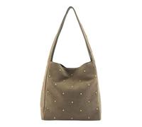 FREDsBRUDER Cuir sac à épaule The Beaded One Collection Hobo Bag Greyish Khaki kaki
