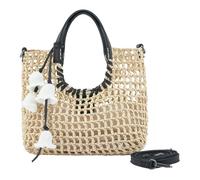 FREDsBRUDER Sac à main beige noir pour femme - Sun Carrier Collection Square Shopper Natural Straw & Black 344875