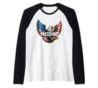 Free American Bird, This Bird You Cannot Change 4th of July Manche Raglan