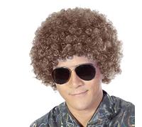 FREE BEAUTY Perruque afro synthétique duveteuse de clown pour homme et femme - Pour cosplay, fête d'anime, Noël, Halloween - Marron