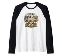 Free Born a servi avec fierté Ses 250 Ans d'ancienneté Patriotic Eagle USA Manche Raglan