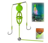 Free Bottom Up Feeder Basket Fishing System Anti Twist Bait Rig Floating | Tangle-free Fish Cricket Cage Holder Double Hook for Freshwater Carp Bass Trout Catfish Wild River Lake