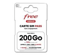 Free Carte sim Pass Free M 200 go +appels+SMS+MMS illimités (free 200 go)