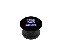 Free Dad Hugs Pride Proud Ally LGBT Rainbow Flag Support PopSockets PopGrip Adhésif