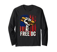 Free DC Sandwich Activism USA Flag Protest Fist Humor Manche Longue