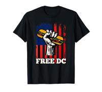 Free DC Sandwich Activism USA Flag Protest Fist Humor T-Shirt