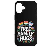 Free Family Hugs Pride Month Drapeau arc-en-ciel LGBT Support LGBTQ Coque pour iPhone 16