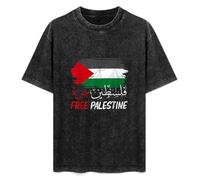Free Gaza Free Palestine Flag Arabic Human Rights Unisex T-Shirt Printed Tee Graphic Top Men Black Shirt XXL