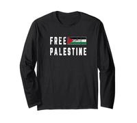 Free Gaza Palestine Flag Arabe Manche Longue