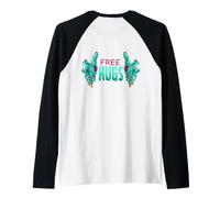 Free Hugs Zombies Mains effrayantes Zombie Walk Halloween Fun Manche Raglan