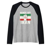 Free Iran Hands Off Iran Flag I Stand With Iran T-Shirt Manche Raglan