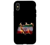 Free Iran Solidarity Protest Drapeau Ardent Coque pour iPhone X/XS