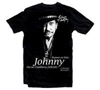 FREE Johnny Hallyday Star Homme Noir Mens T-Shirt Unisex XS-4XL