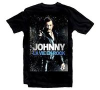 Free Johnny Hallyday Star Homme Noir Mens T- Shirt Unisex XS-4XL