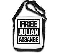 Free Julian Assange Sac à bandoulière avec logo noir et blanc