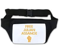 Free Julian Assange Sac banane avec logo Orange Fist Blanc