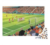 Free Kick Adulte Jigsaws 1000 Pièce Recyclé Material Soccer Jeu Puzzles Casse-Tête Puzzle Jeu Accessoires Party Jeu Accessoires Idée de Cadeau Parfaite for Women 52x38cm/1000pcs