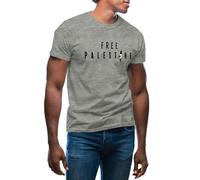 Free Palestine Flag in The Heart T-Shirt Gris pour Homme Size M