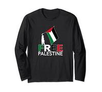 Free Palestine T-shirt Palestine Flag Free Gaza Manche Longue
