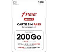 Free Pass M SIM card: 200GB 5G Ultra-Data Package + Unlimited Calls/SMS from Europe - Non-Commitment Mobile Offer