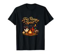 Free Range Spirit Country Farm Pun Chicken Feu de Camp T-Shirt