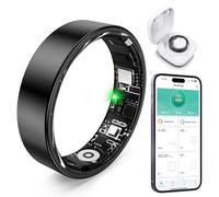 Free Shark Bague intelligente avec surveillance du sommeil, comptage des pas, fréquence cardiaque, oxygène dans le sang pour iOS et Android, pas de frais d'abonnement, traqueur de santé étanche IP68