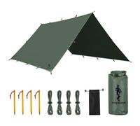 FREE SOLDIER 3 x 3 m Waterproof Tent Tarpaulin Ultra Lightweight UV Protection for Camping Hiking Outdoor Activities Light Green