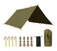 Free Soldier - Bâche de camping imperméable, portable, multifonctionnelle, pour extérieur, camping, voyage, abri de pluie, marron, 400 x 400 cm