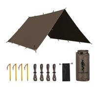 FREE SOLDIER Bâche de Tente imperméable 3 x 3 m Ultra légère - Protection UV - Grande bâche pour Camping, randonnée, activités de Plein air (Marron)