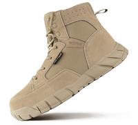 FREE SOLDIER Bottes de Travail pour Hommes Bottes de Travail Tactiques Militaires ultralégères 6 "à Lacets Bottes du désert Respirantes pour la randonnée (Bronzer 46 EU)
